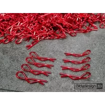 Piros kaszni rögzítő klipsz 8db