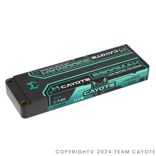 CAYOTE Racing 6300mAh 2S LiPo Akku 7,6V 145C 226g