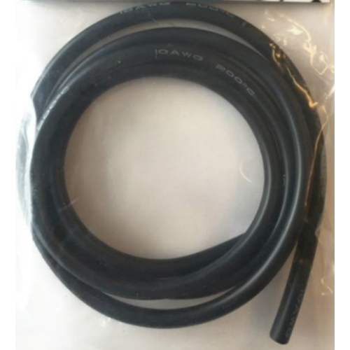 Szilikon kábel - 10 AWG, fekete, 100cm