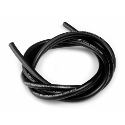 Muchmore szuper hajlékony szilikon kábel - 10 AWG, fekete, 100cm